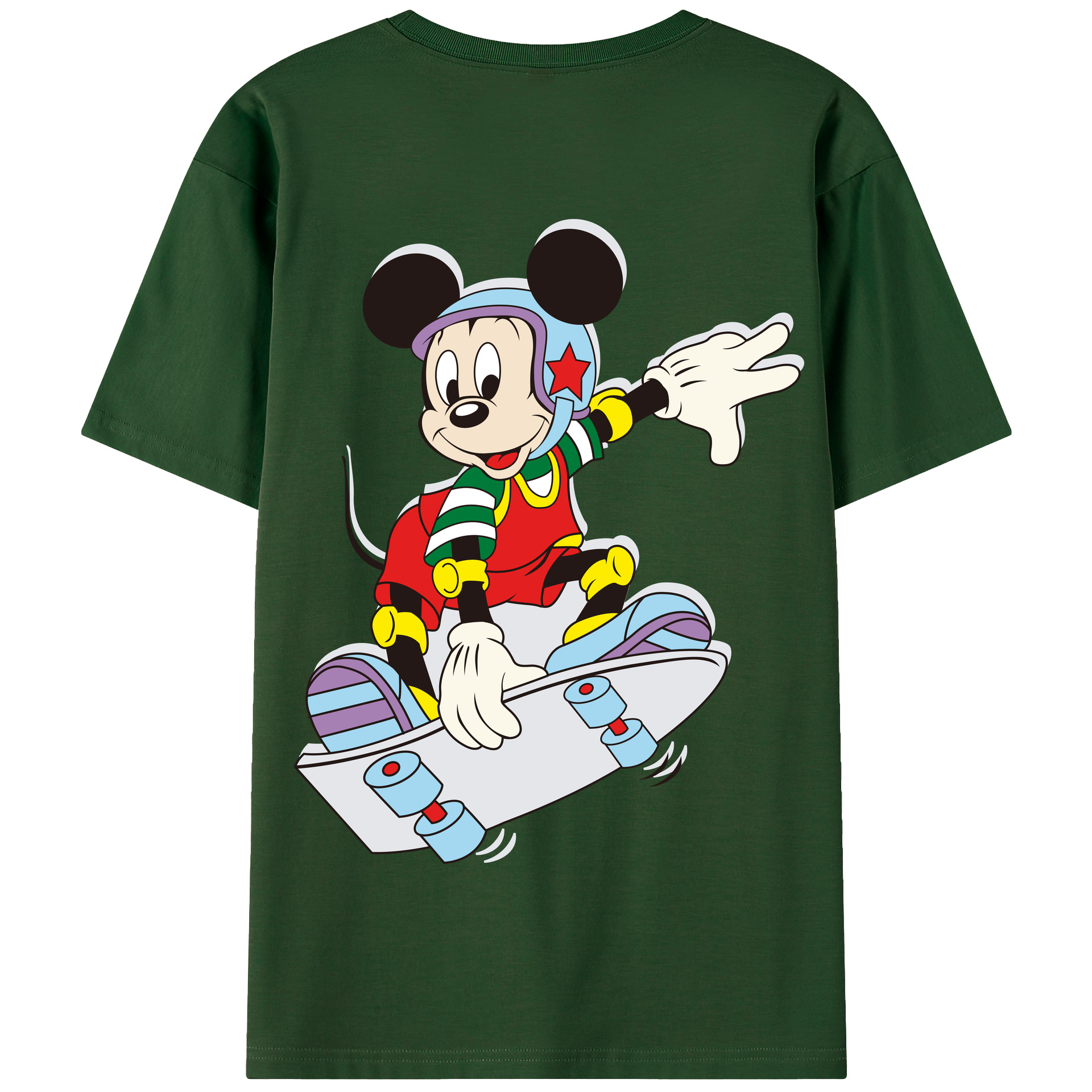 （画像用） ミッキーマウス Mickey Mouse 綿100％半袖Tシャツ（背面プリント）